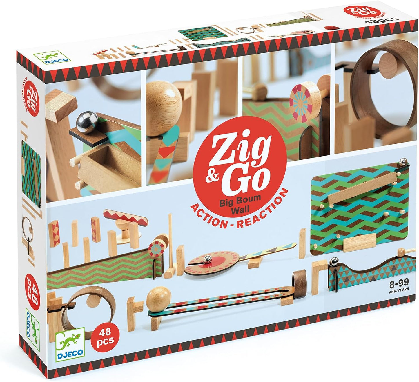DJECO Zig & Go Big Boum - Juego de construcción de pared (48 pi...