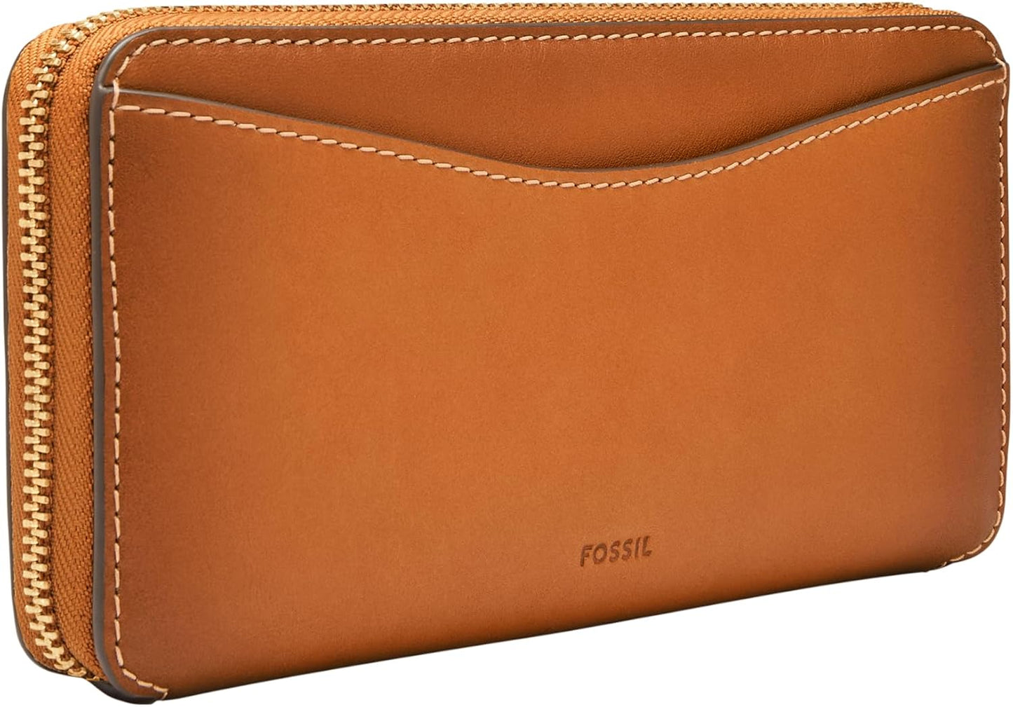 Fossil Lennox Cartera de cuero con cremallera alrededor de las muje...