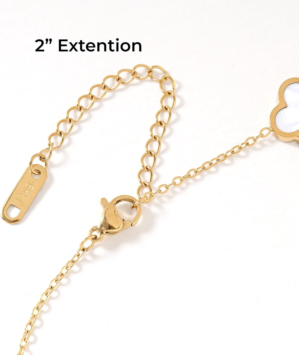 Billet-doux Collar de trébol chapado en oro de 18 quilates para muj...