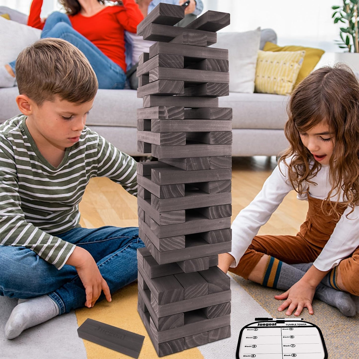 Juegoal Torre Gigante de Caída de 54 Piezas Gris para Adultos, Niño...