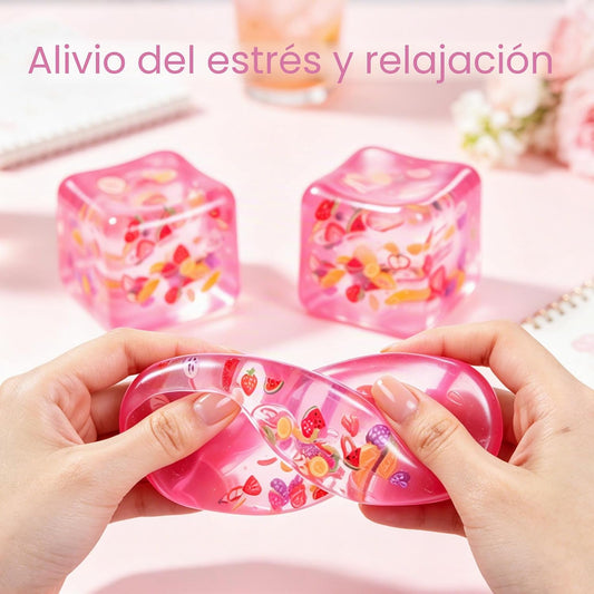 Pelota antiestrés de cubo de hielo de frutas, juguetes esponjosos d...