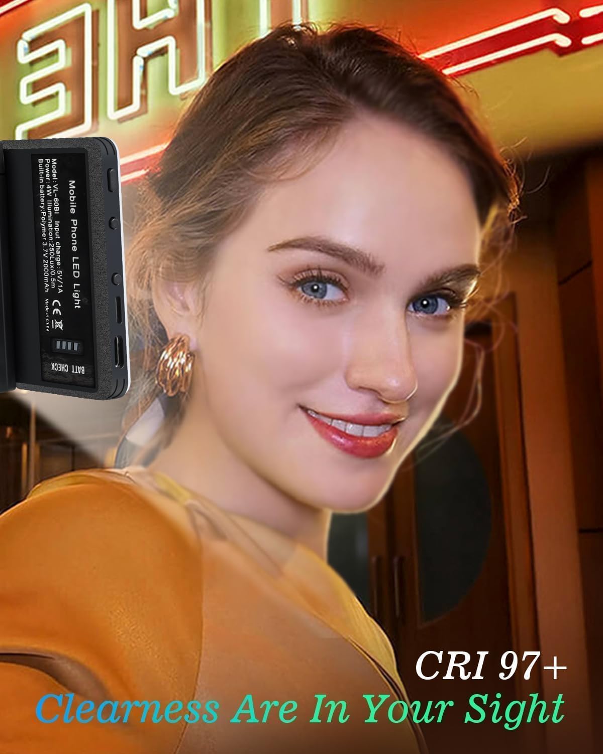 Luz de selfie portátil de 60 LED ORSOIRGIFON, iluminación para vide...