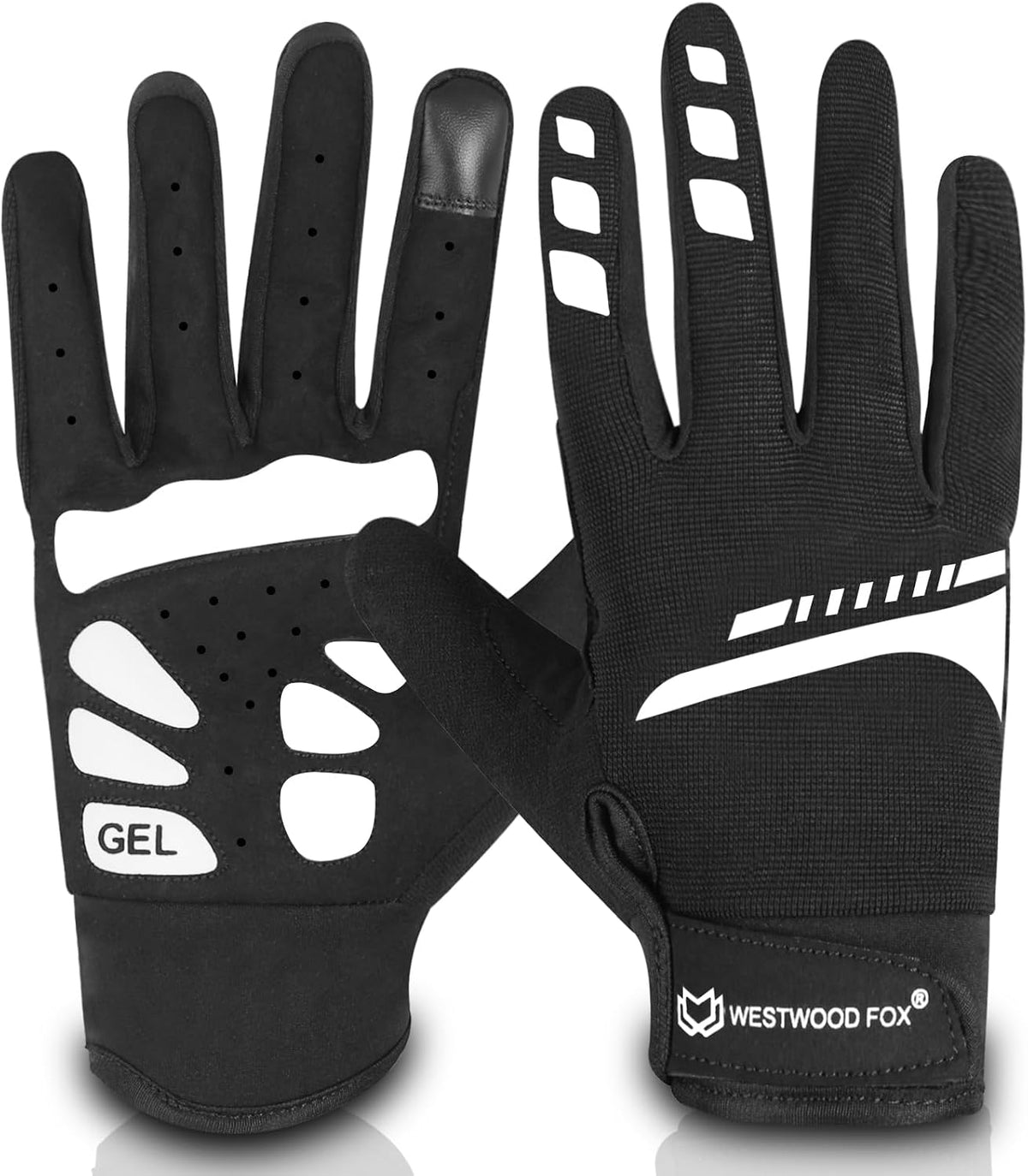 WESTWOOD FOX Guantes de ciclismo para hombres y mujeres, dedo compl...
