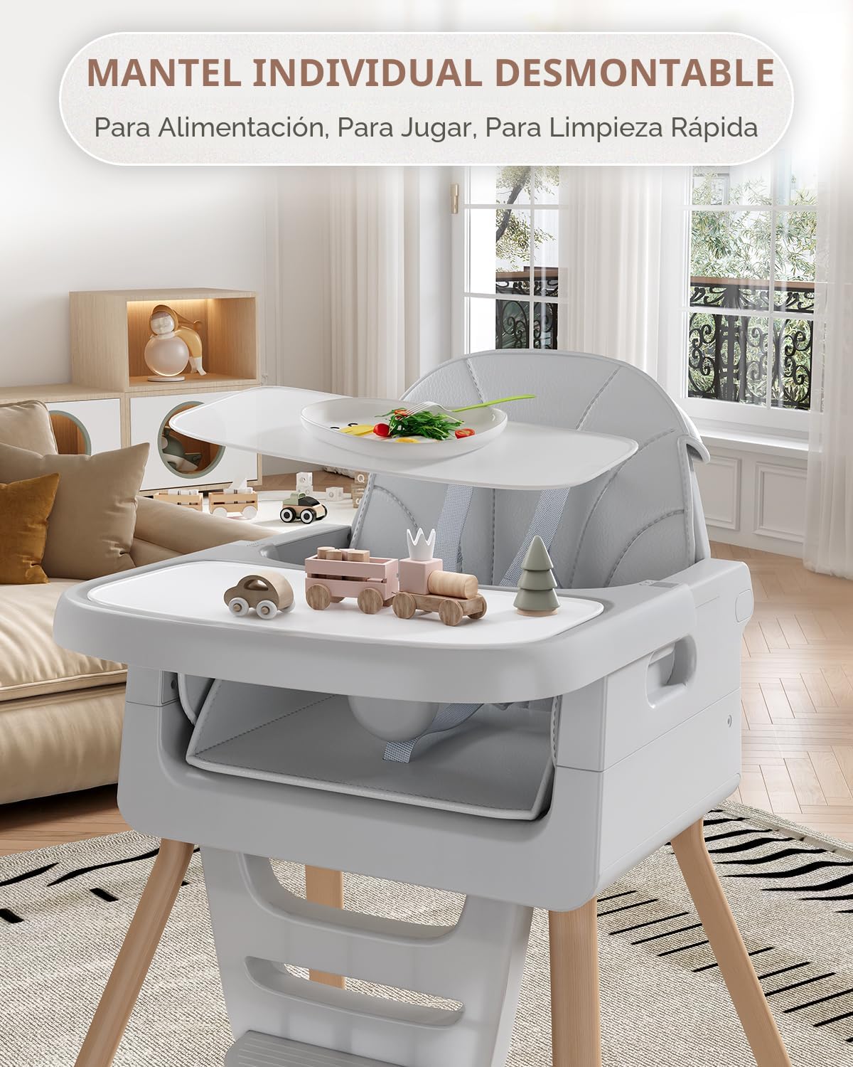 EverKiddo Silla alta para bebé a partir de 6 meses, sillas altas pl...