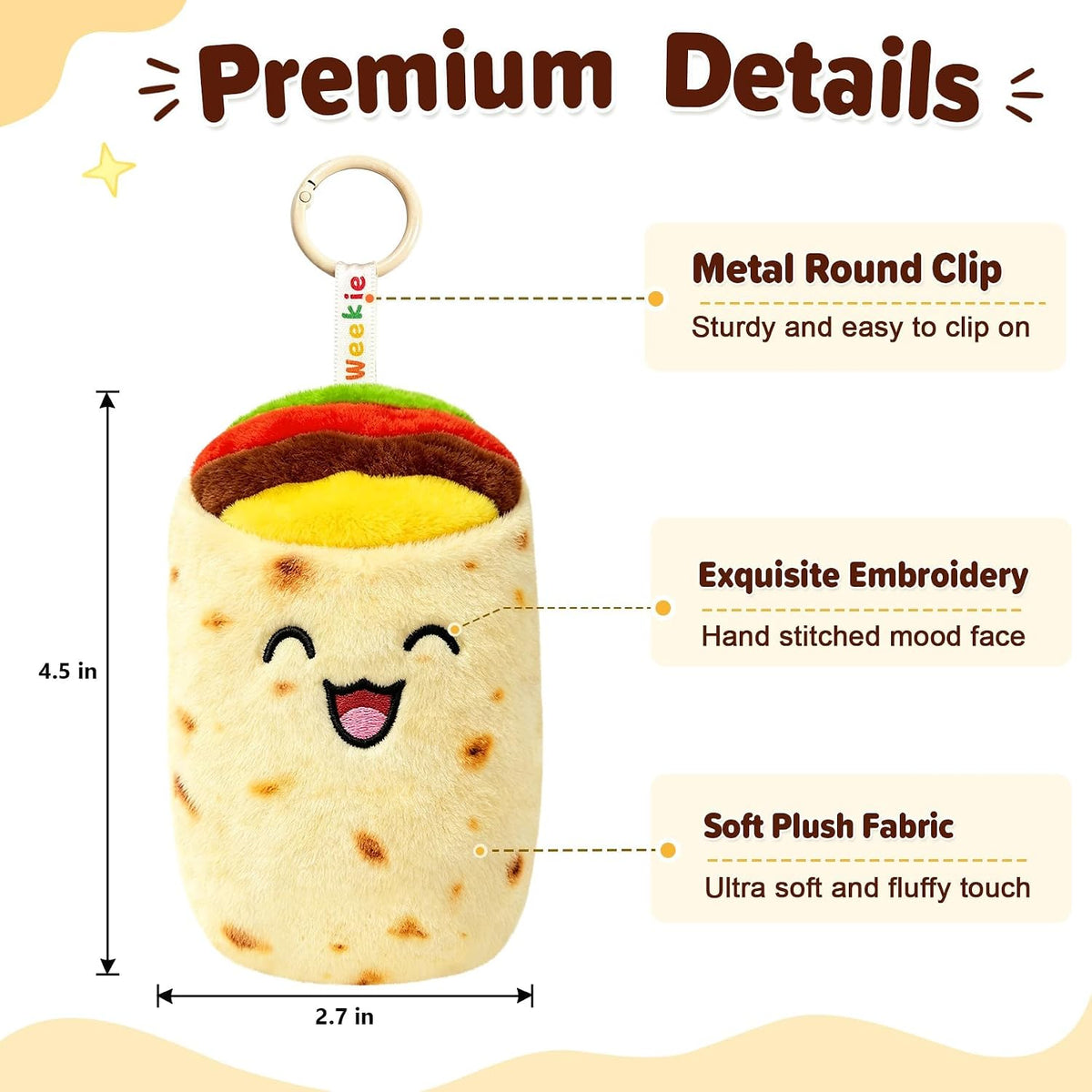 Ausener Weekie Wonders - Soporte emocional de burritos, tortillas d...