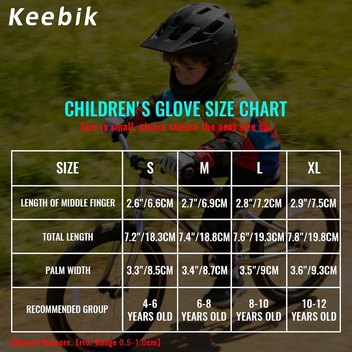 Keebik Guantes de moto de cross para niños, niños y jóvenes, guante...