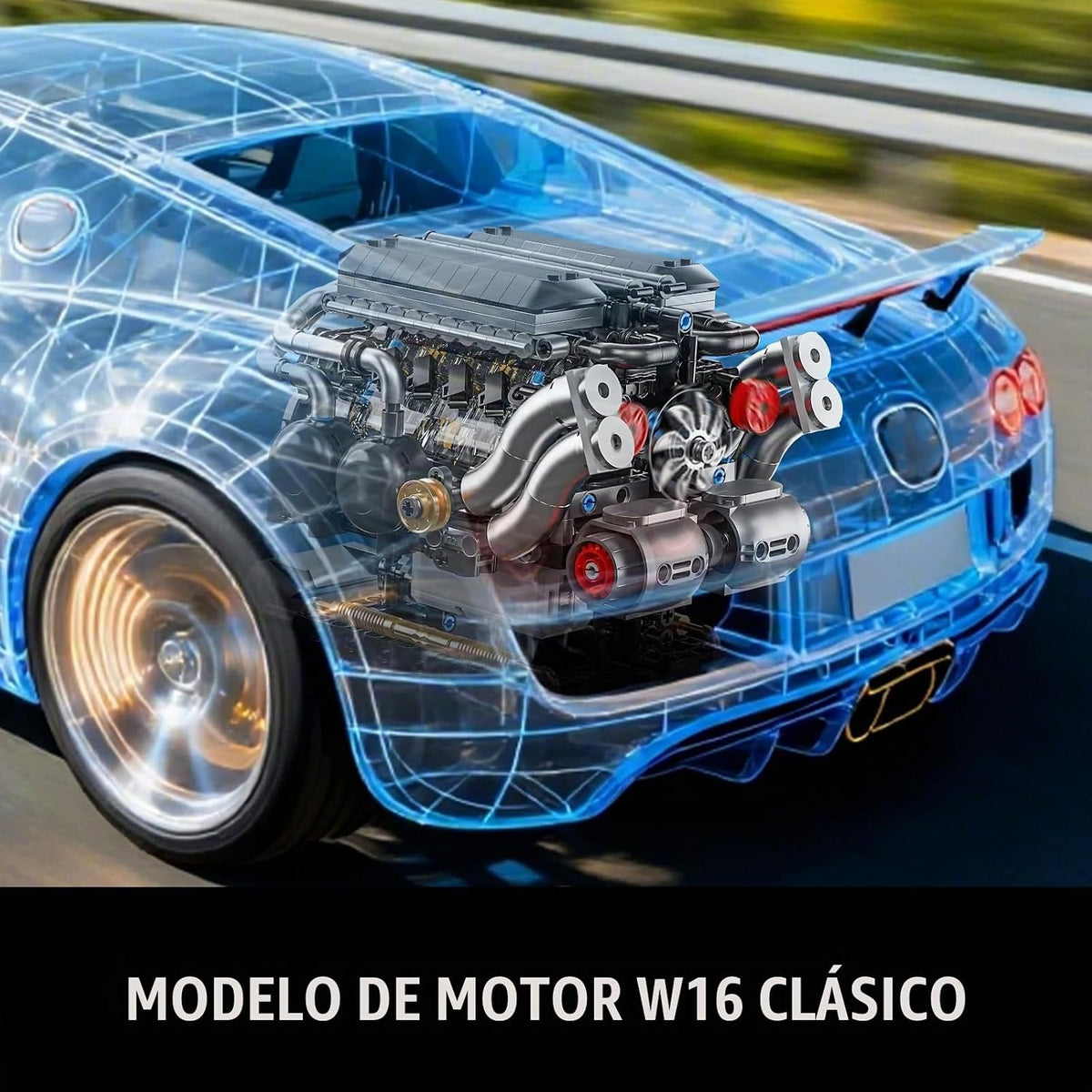 BseSparklion Juego de bloques de construcción de motor W16 para adu...
