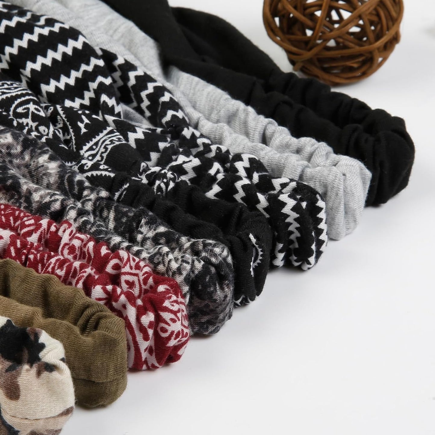 WOVOWOVO 8 unidades de diademas y bufandas para el cabello para muj...