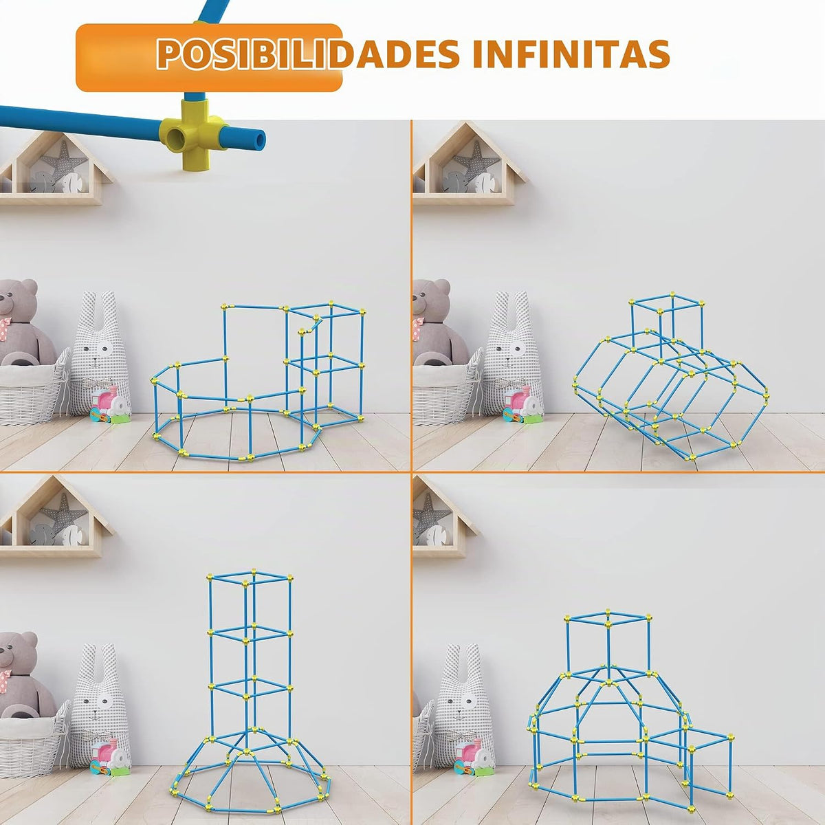 Kit de Construcción de Fuerte para Niños 180 piezas Juego de Juguet...