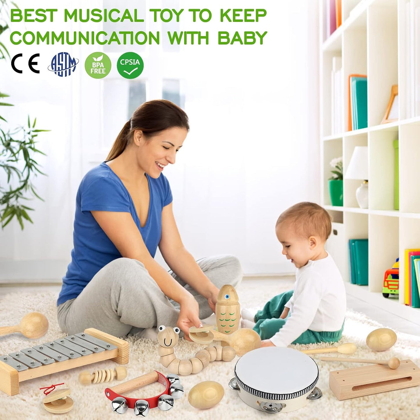 Instrumentos musicales para niños, juegos de juguetes de percusión...