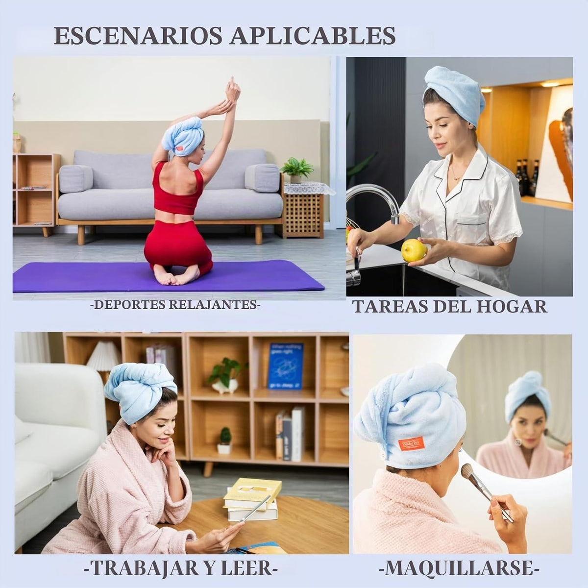 YoulerTex Toalla de Microfibra para el Cabello Envoltorio para el C...