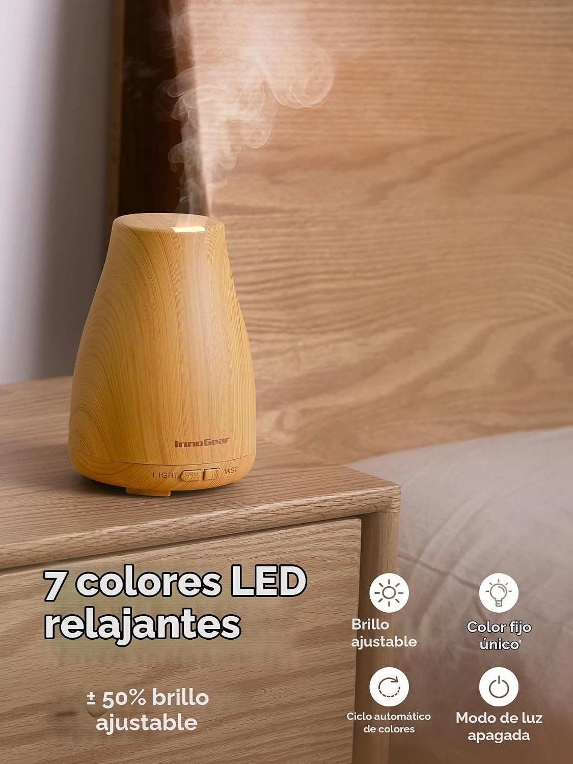 InnoGear Difusor de aceite esencial, difusores ultrasónicos para el...