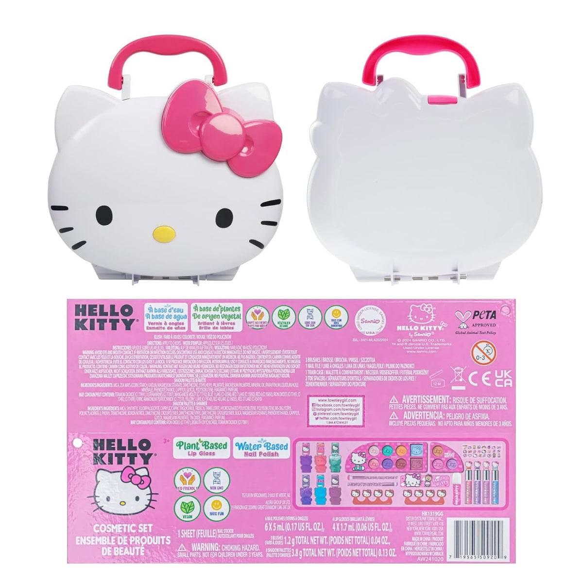 Hello Kitty - Juego de tocador de maquillaje facial con espejo ilum...