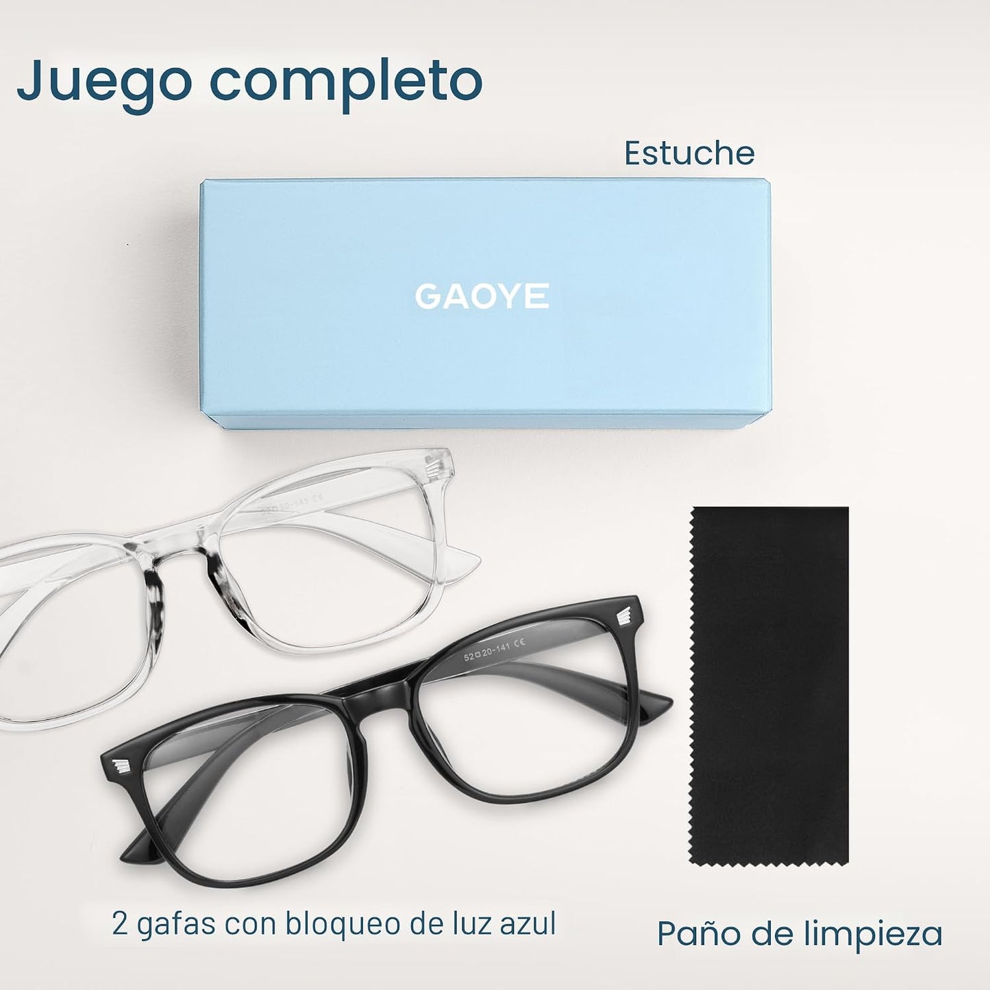 Gaoye Marcos de gafas para hombres – Gafas cuadradas con bloqueo de...