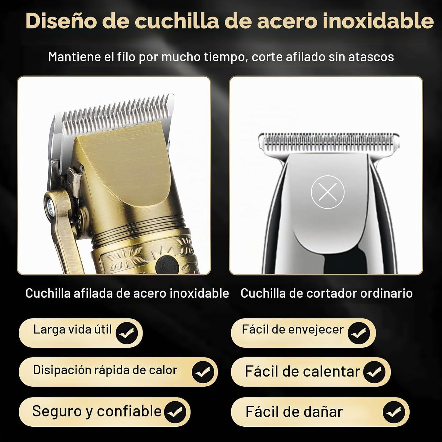 QREEYX Cortadora de pelo para hombre, recortadora de pelo en T, rec...