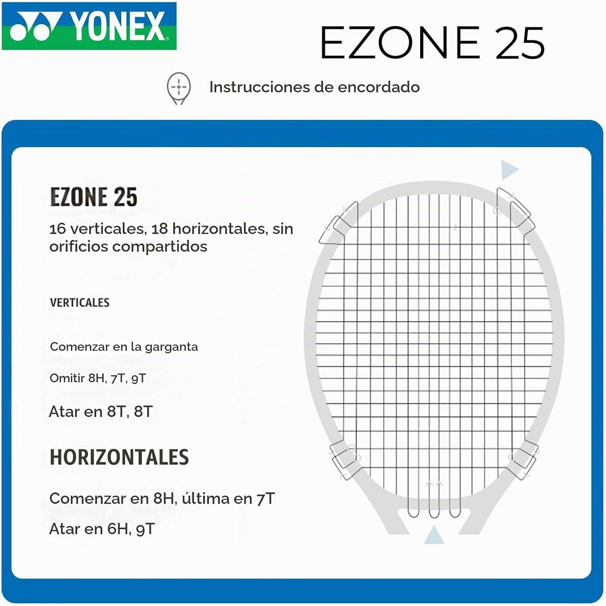 YONEX EZONE 25 Blast Blue - Raqueta de tenis pre-encordada de grafi...
