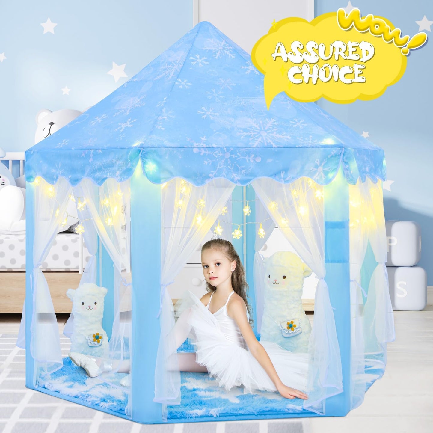 CUBNBUD - Tienda de campaña de Frozen para niñas de 4 a 7 años, pri...