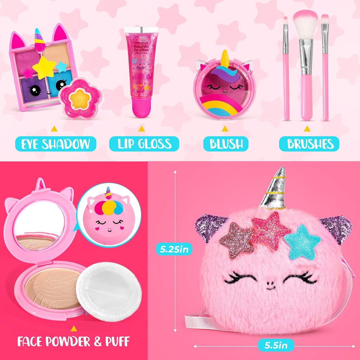 ULOVEME Kit de Maquillaje Real para Niñas - Real, No Tóxico, Juguet...