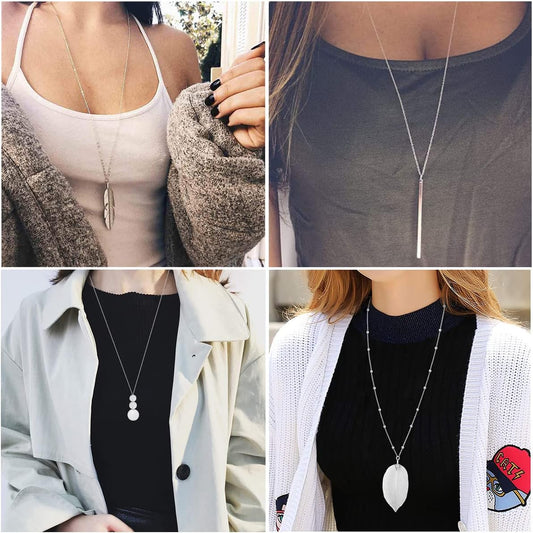 YQZIYOU Collares largos para mujer, collar con colgante de moda, ba...