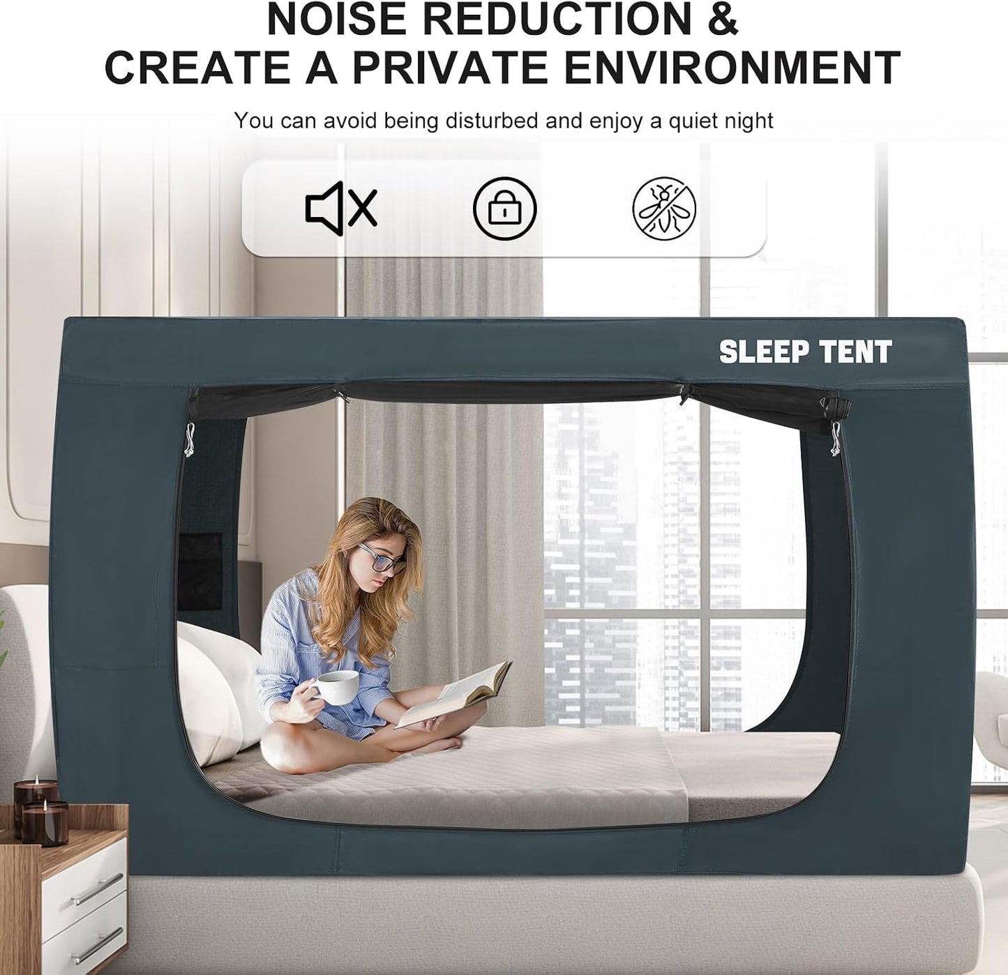 Tienda de campaña para cama Queen para niños y adultos, tienda de c...