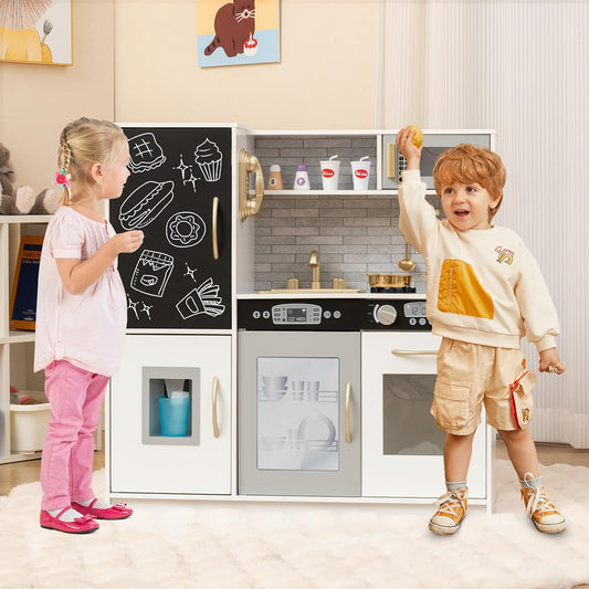 Costzon Juego de cocina para niños, juego de juguetes de cocina de...