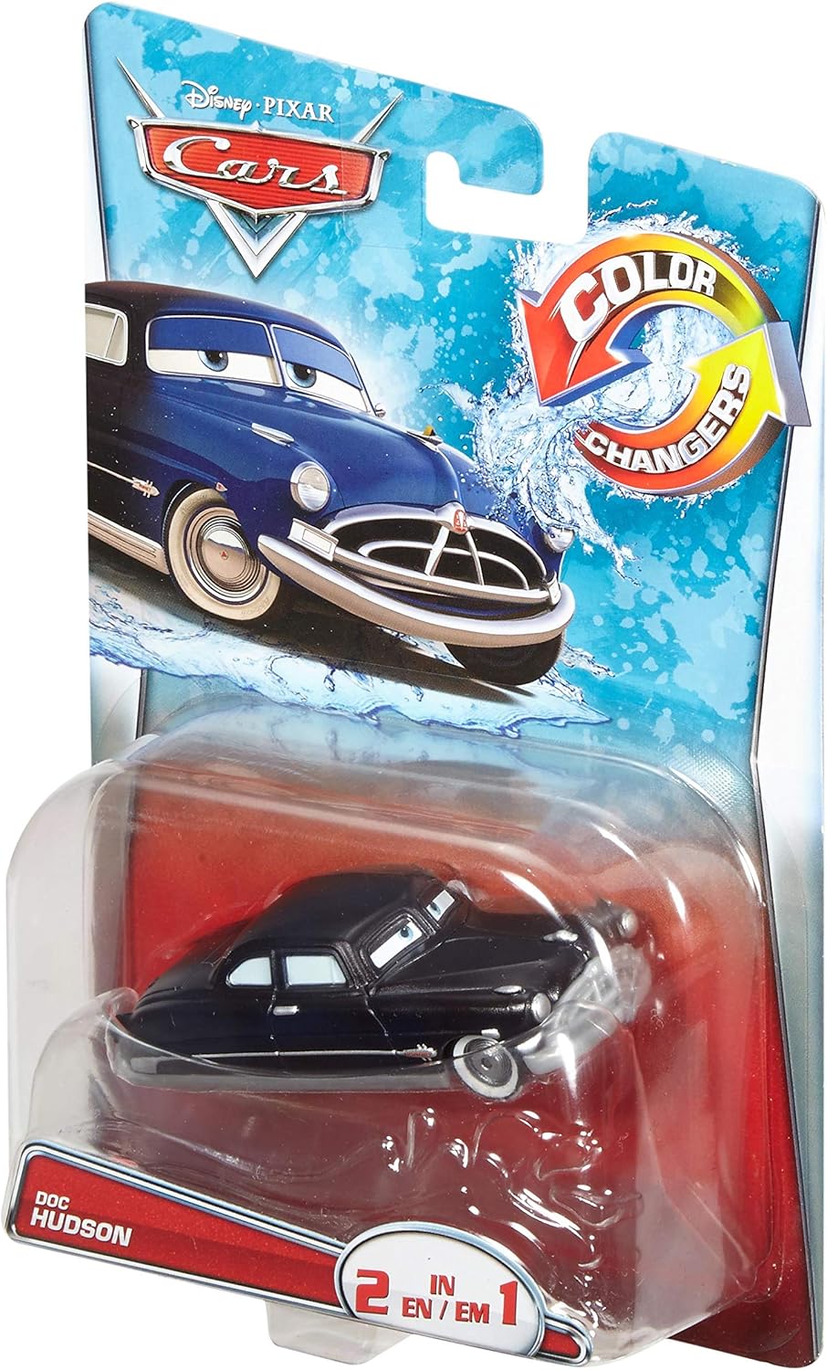 Disney\/Pixar Cars Vehículo Dog Hudson con cambio de color, azul a...