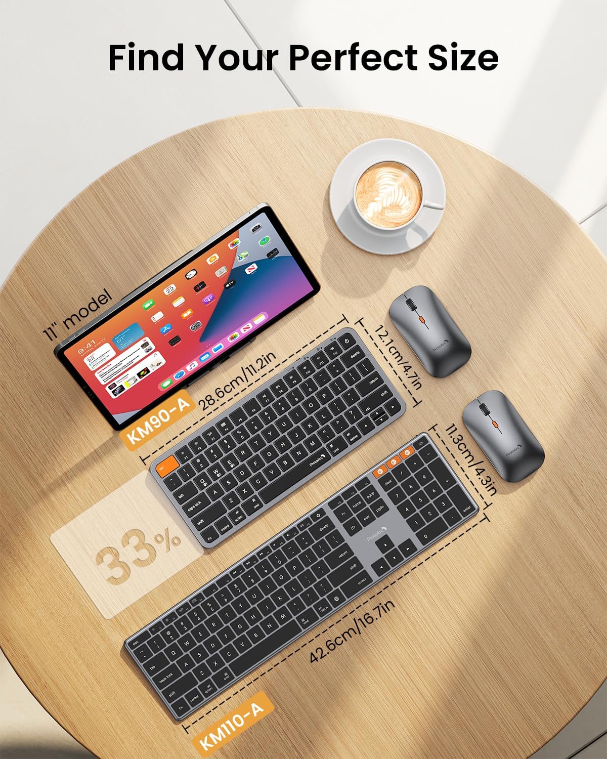 ProtoArc Teclado y mouse Bluetooth compacto retroiluminado para Mac...