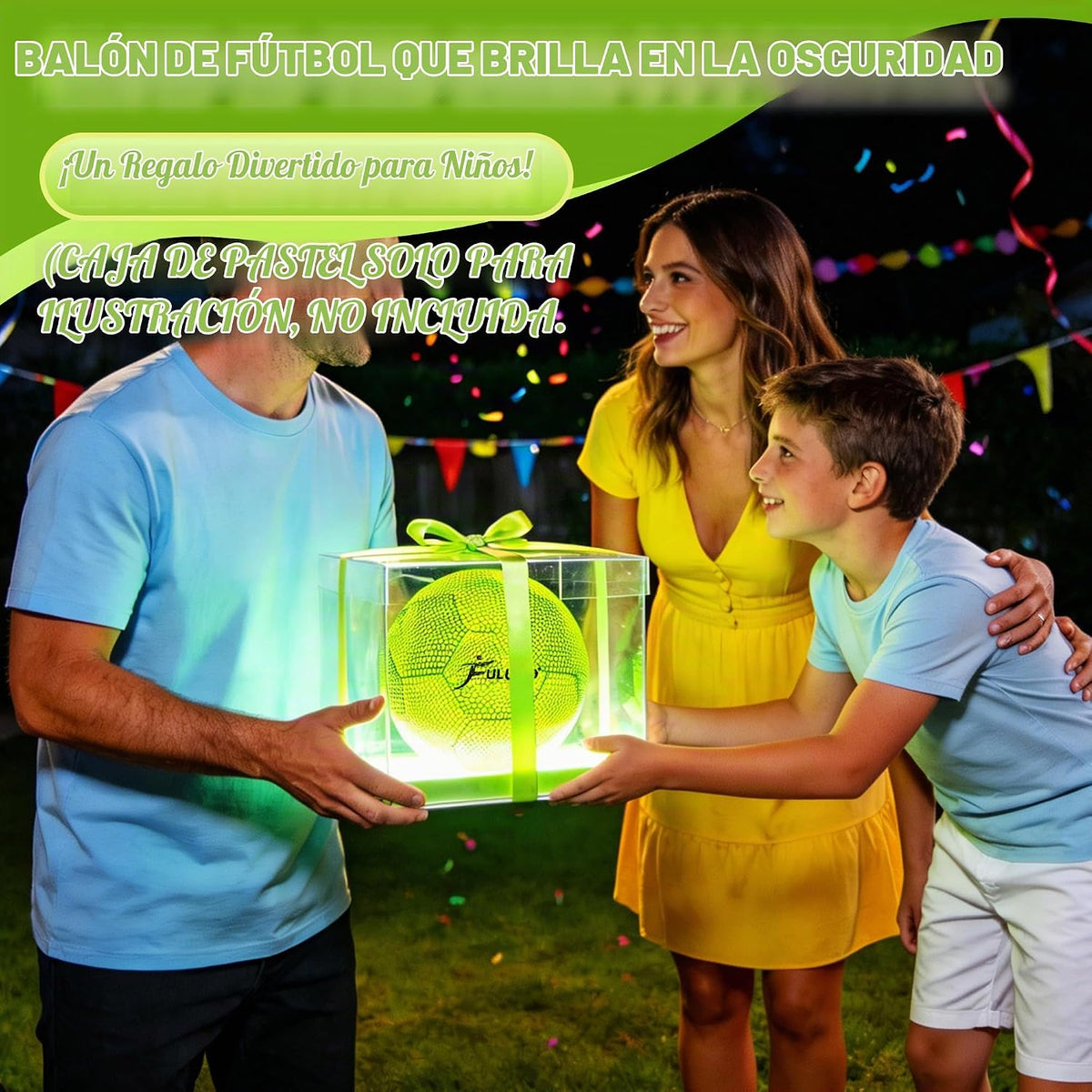 FULUMO Balón de fútbol que brilla en la oscuridad Tamaño 5\/Tamaño...
