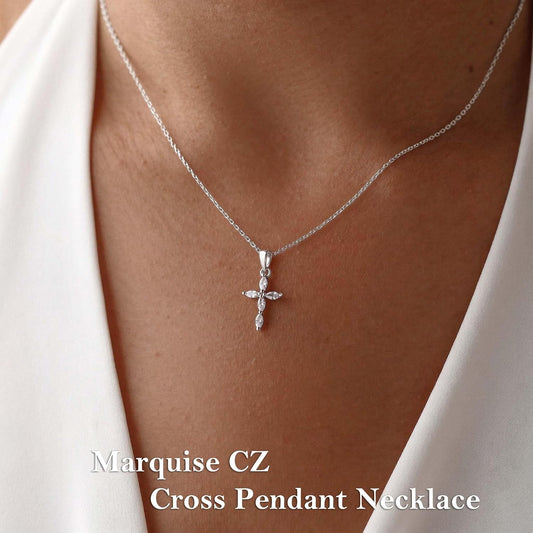 KISSCLOUD - Collar con dije de cruz para mujer, delicado, chapado e...