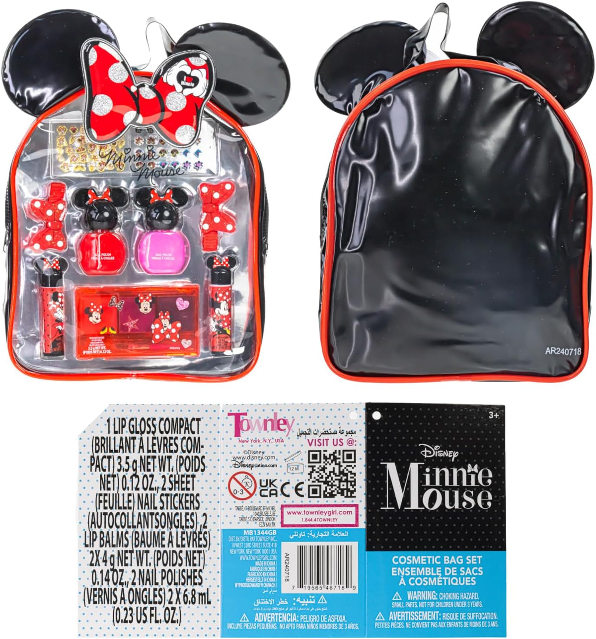 Minnie Mouse - Mochila de maquillaje con cosméticos y accesorios, a...
