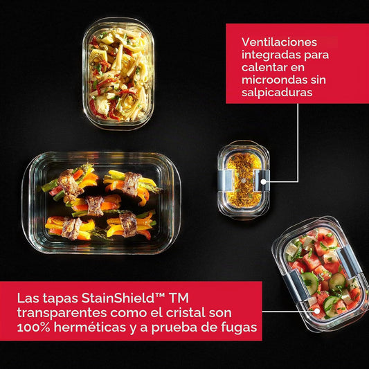 Rubbermaid Brilliance - Juego de 4 contenedores de almacenamiento d...