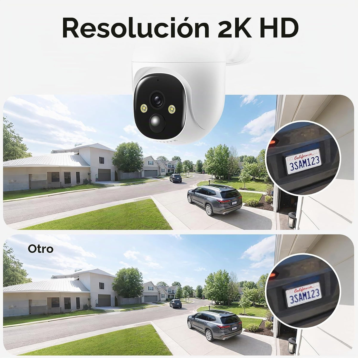 Cámaras de seguridad solares 2K inalámbricas para exteriores, cámar...