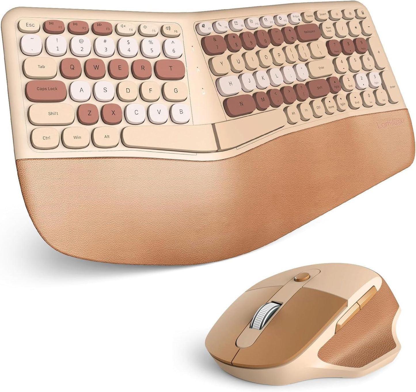 Combo de teclado ergonómico inalámbrico y mouse con reposamuñecas d...