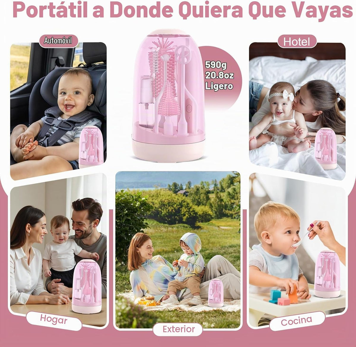 Limpiador eléctrico de cepillo para botellas, limpiador eléctrico d...