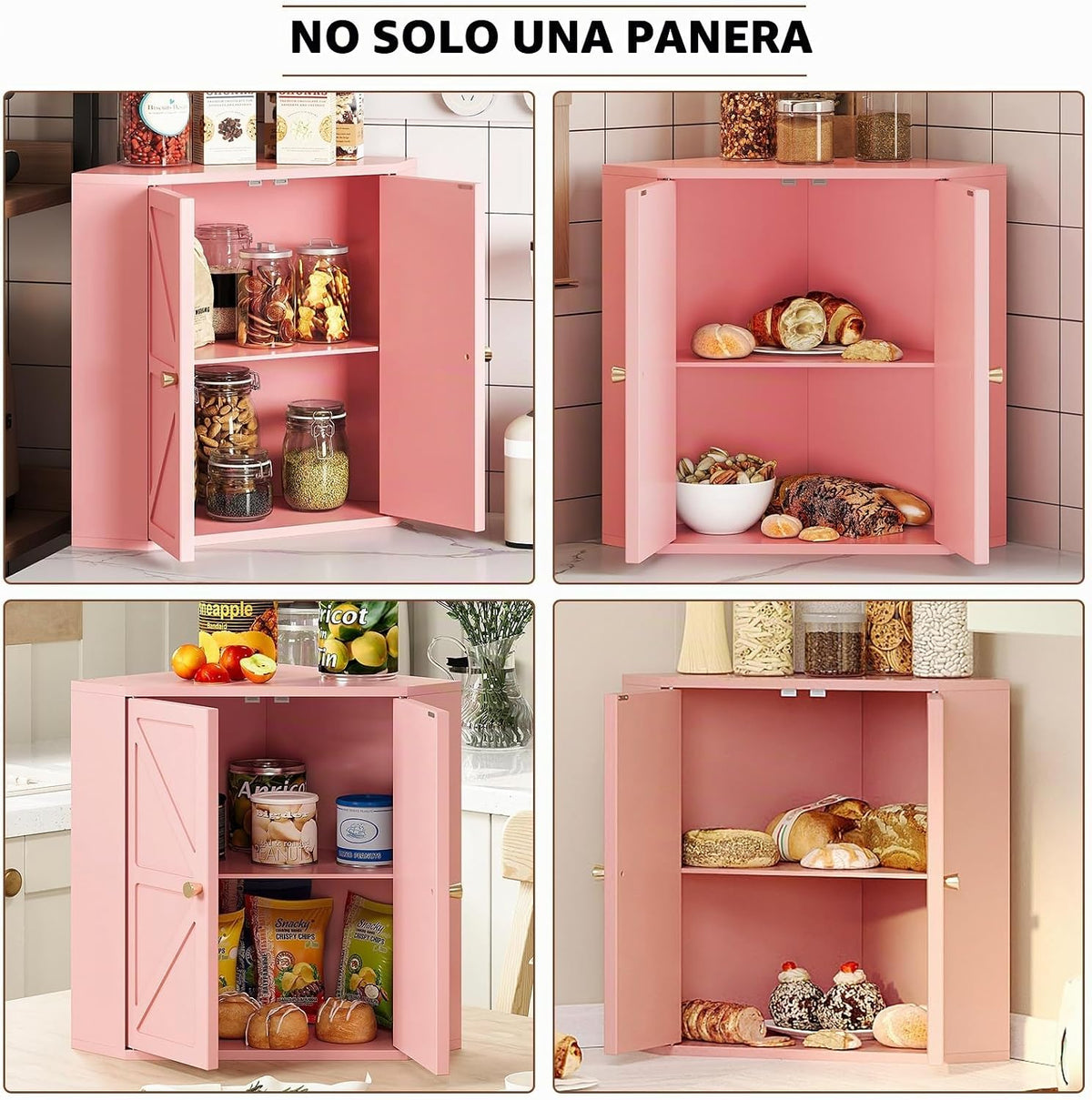 Trironsun Panera de Esquina para Encimera de Cocina Contenedor de A...