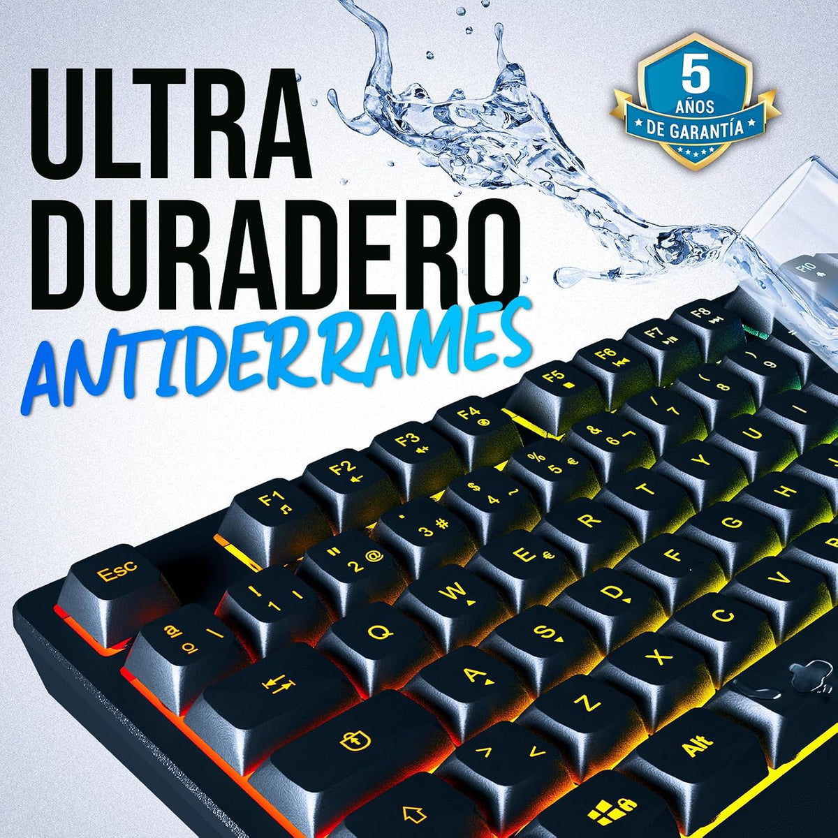 KLIM Chroma Teclado inalámbrico español (España), teclado inalámbri...