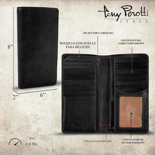 Tony Perotti Billetera para hombre de cuero italiano | Cartera tipo...