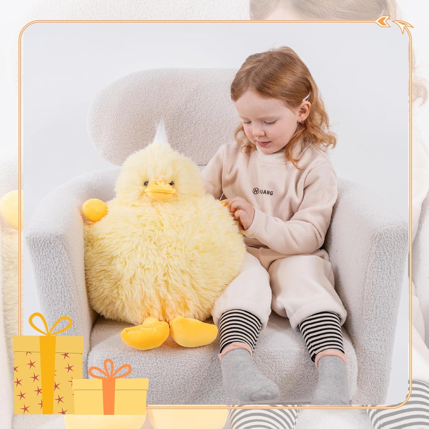 EEYQR Pato de peluche con peso, peluche suave de pato amarillo, aco...