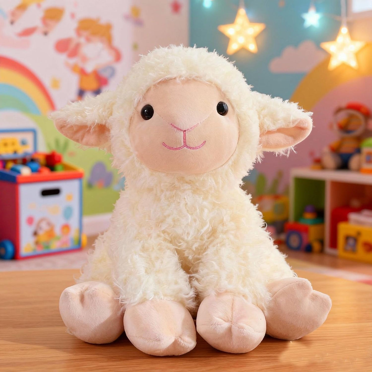 YUKOUQIAN Peluche de oveja de 8 pulgadas para niñas y niños, Navida...