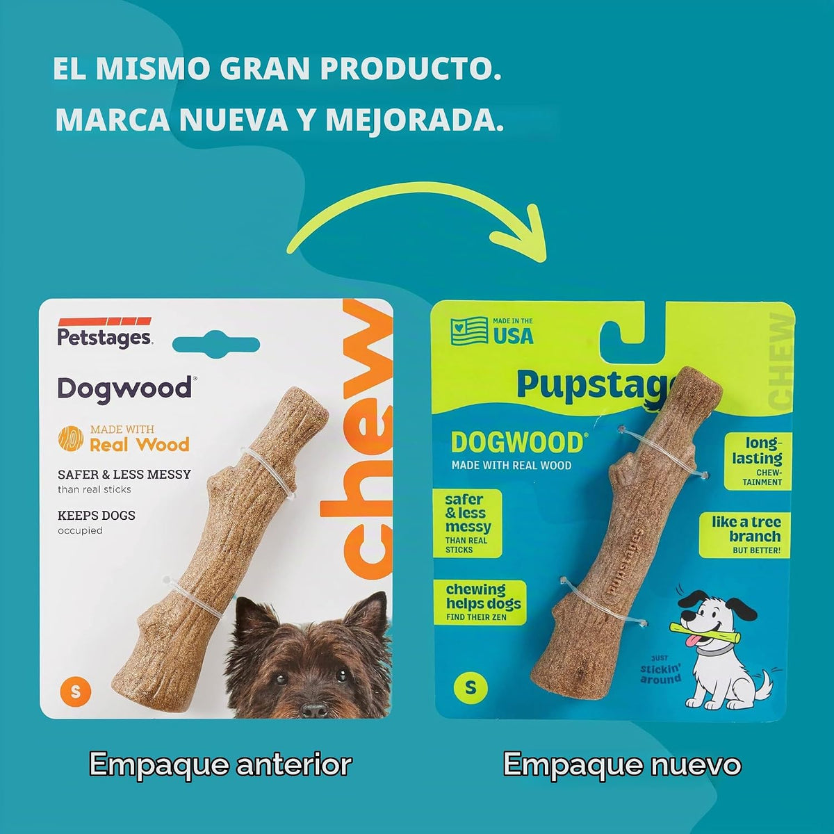 Petstages Dogwood Juguete Masticable Duradero para Perros, Pequeño...