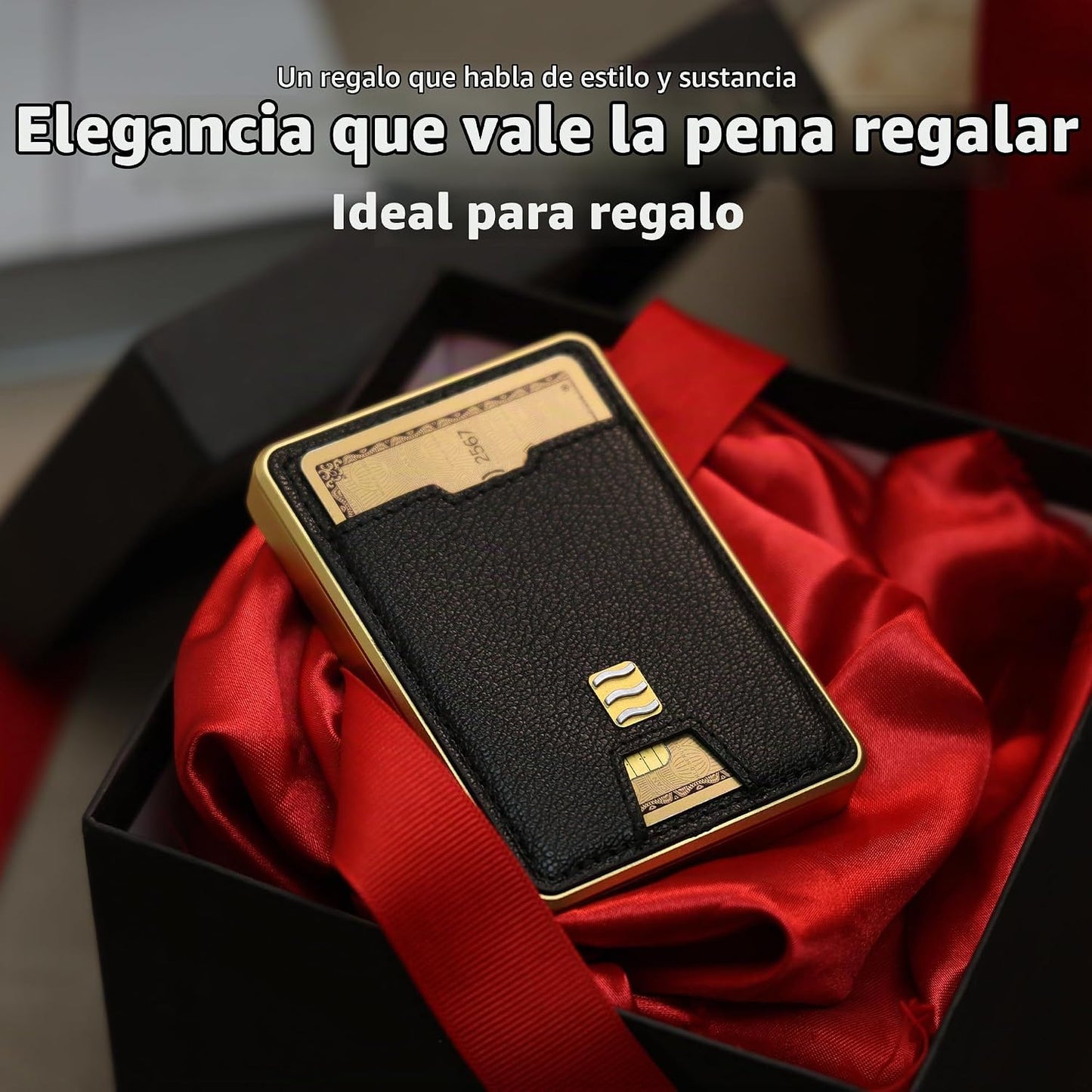 VENICE MIAMI Cartera con bloqueo RFID, tarjetero minimalista con ac...