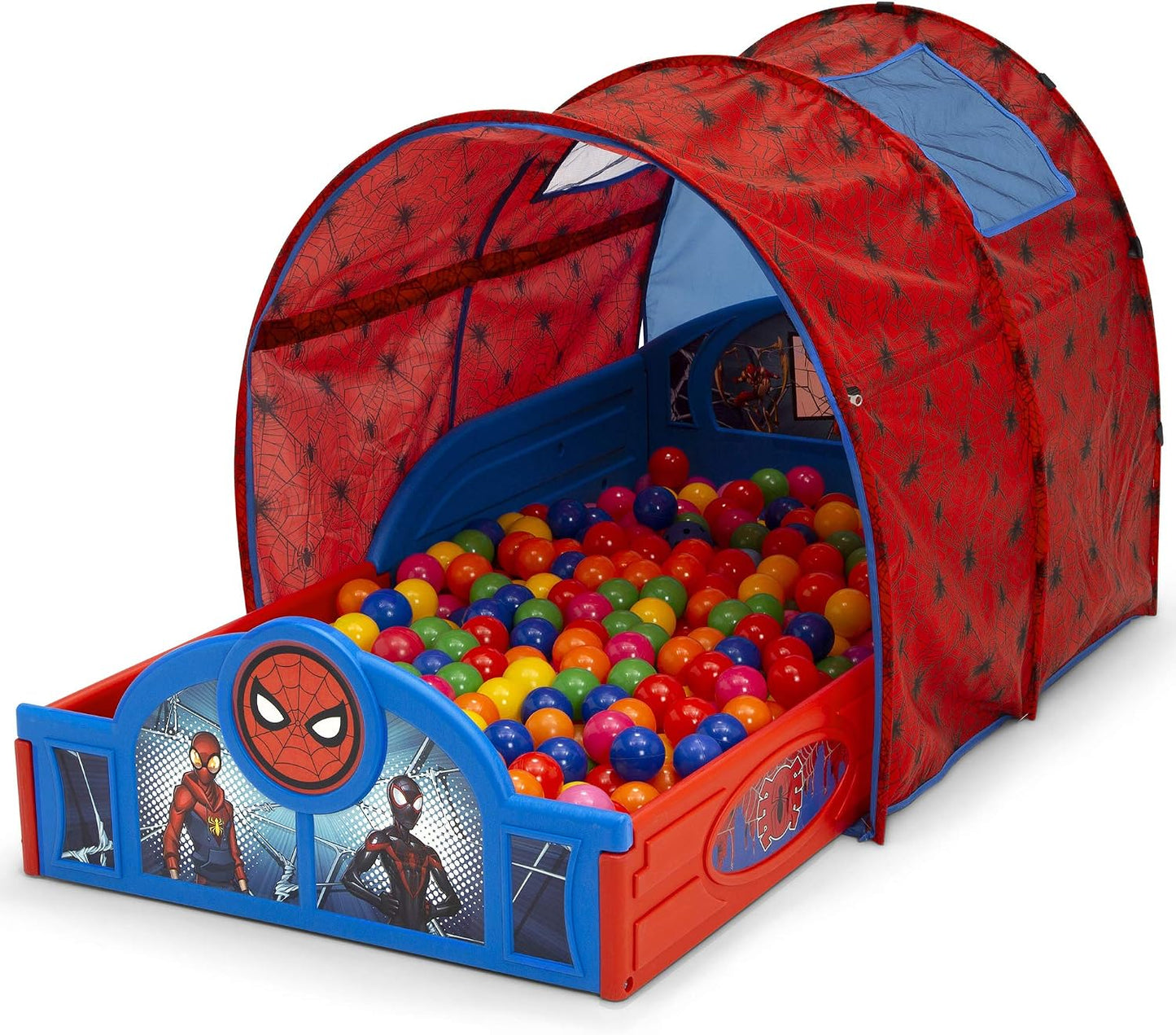 Cama para dormir y jugar Marvel Spider Man para niños pequeños con...