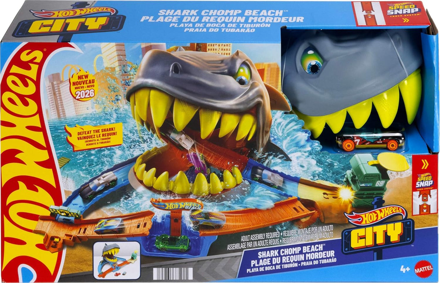 Conjunto de pista de coche de juguete Hot Wheels, juego de playa Ci...