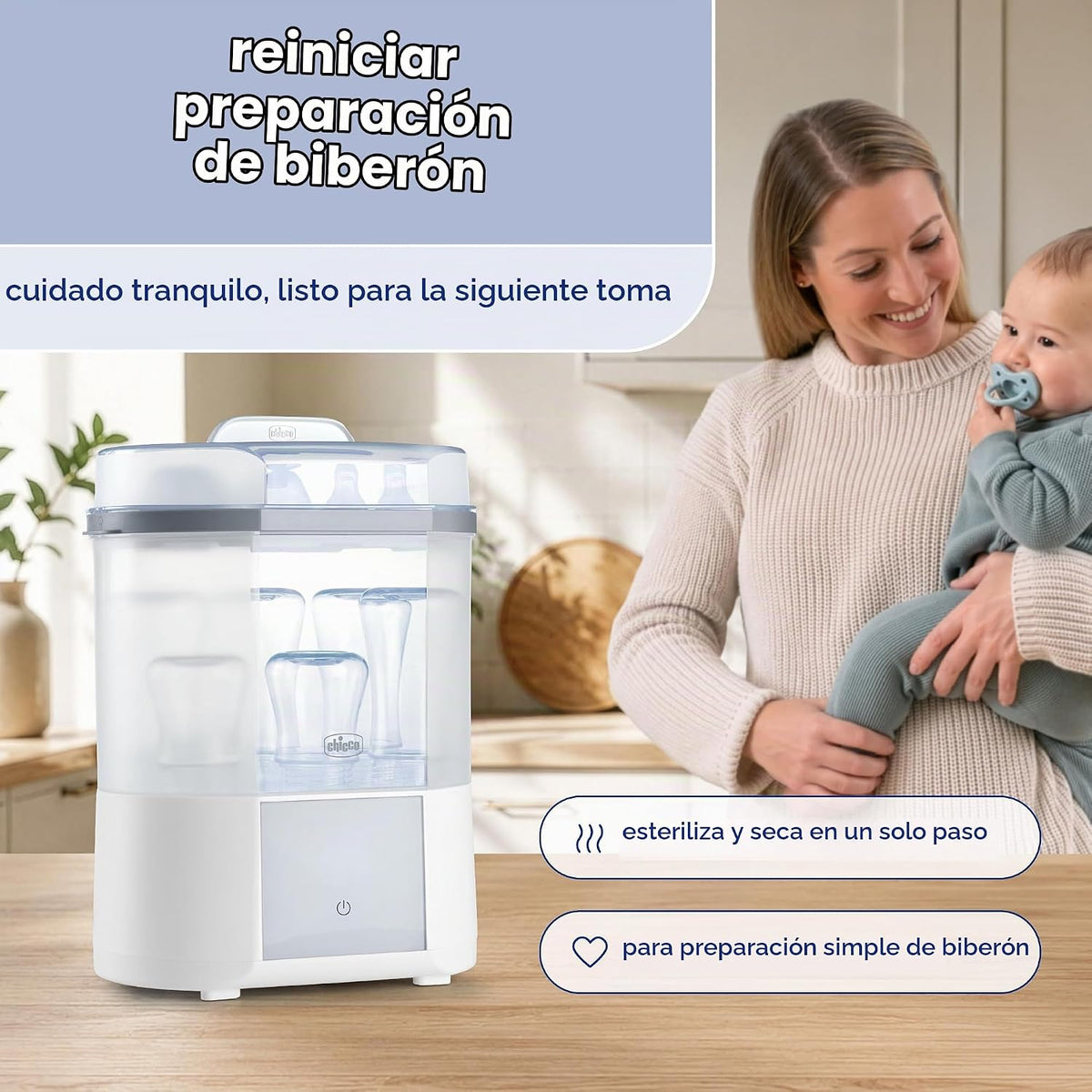 Chicco Esterilizador y secador avanzado para biberones y accesorios...