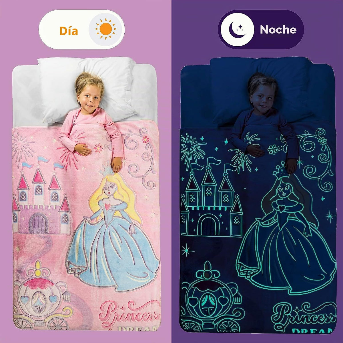 Snooze Bliss Manta de Princesa que Brilla en la Oscuridad \u2013 Di...