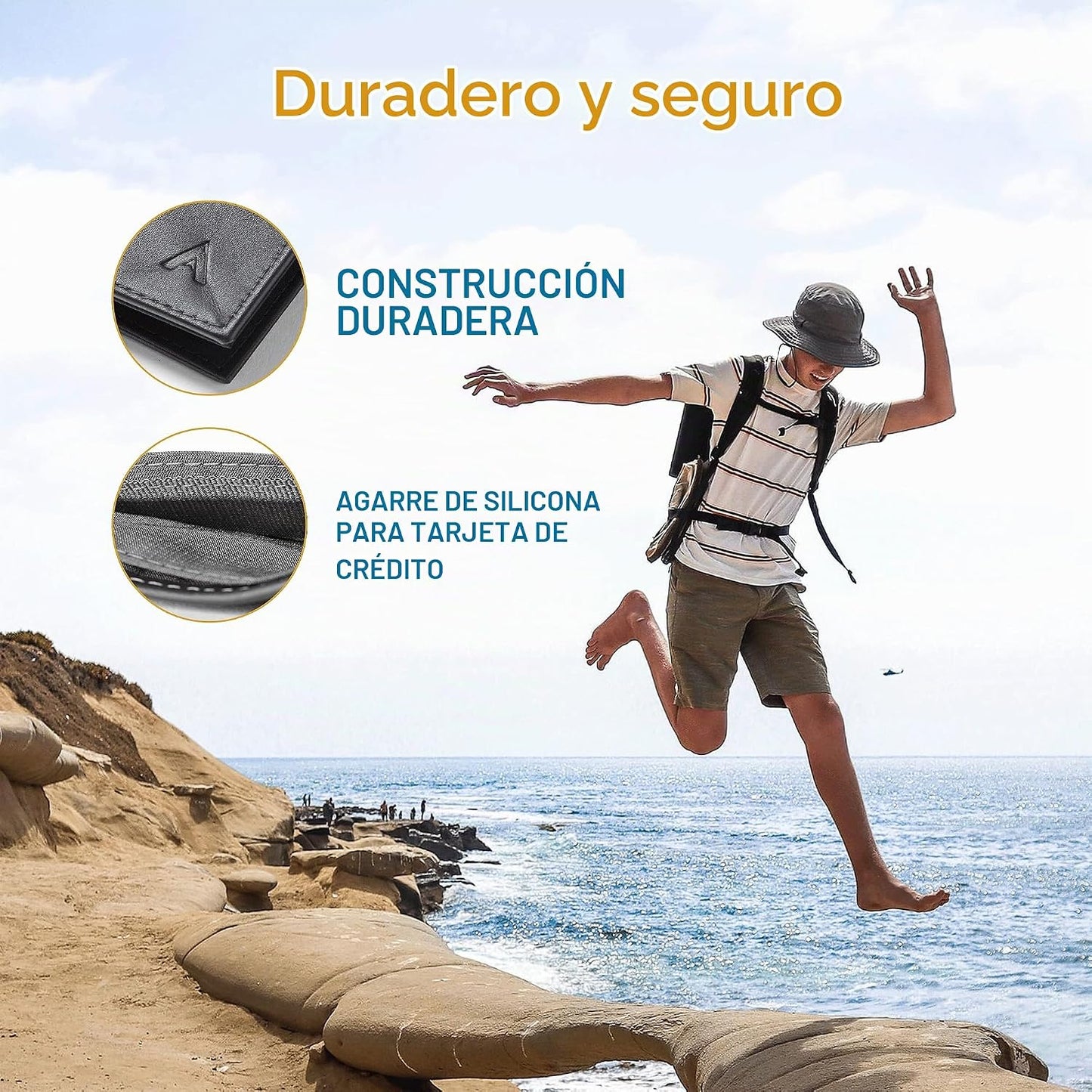 Allett Cartera Original | Delgada, Minimalista | Bloqueo RFID, Dobl...