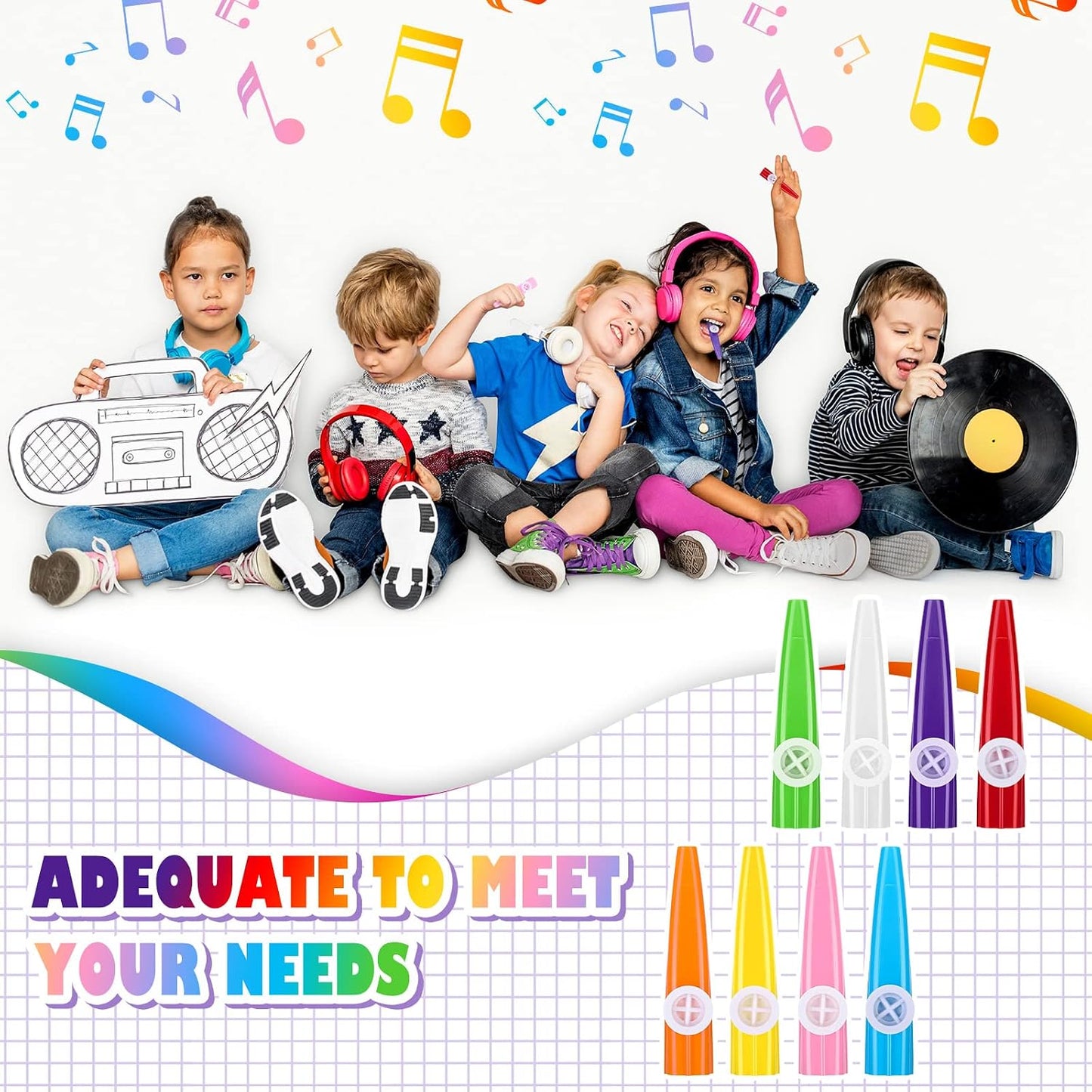 Blulu Paquete de 24 piezas de 8 colores de Kazoos de fiesta, paquet...