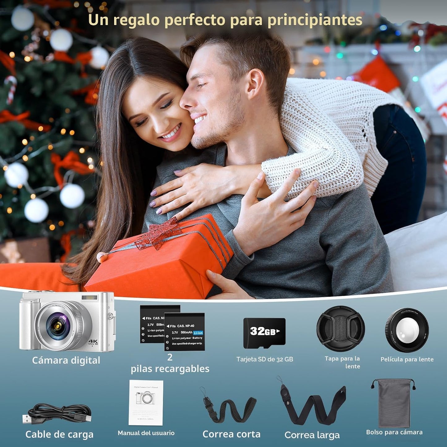 Cámara digital 4K para enfoque automático de fotografía, cámara de...