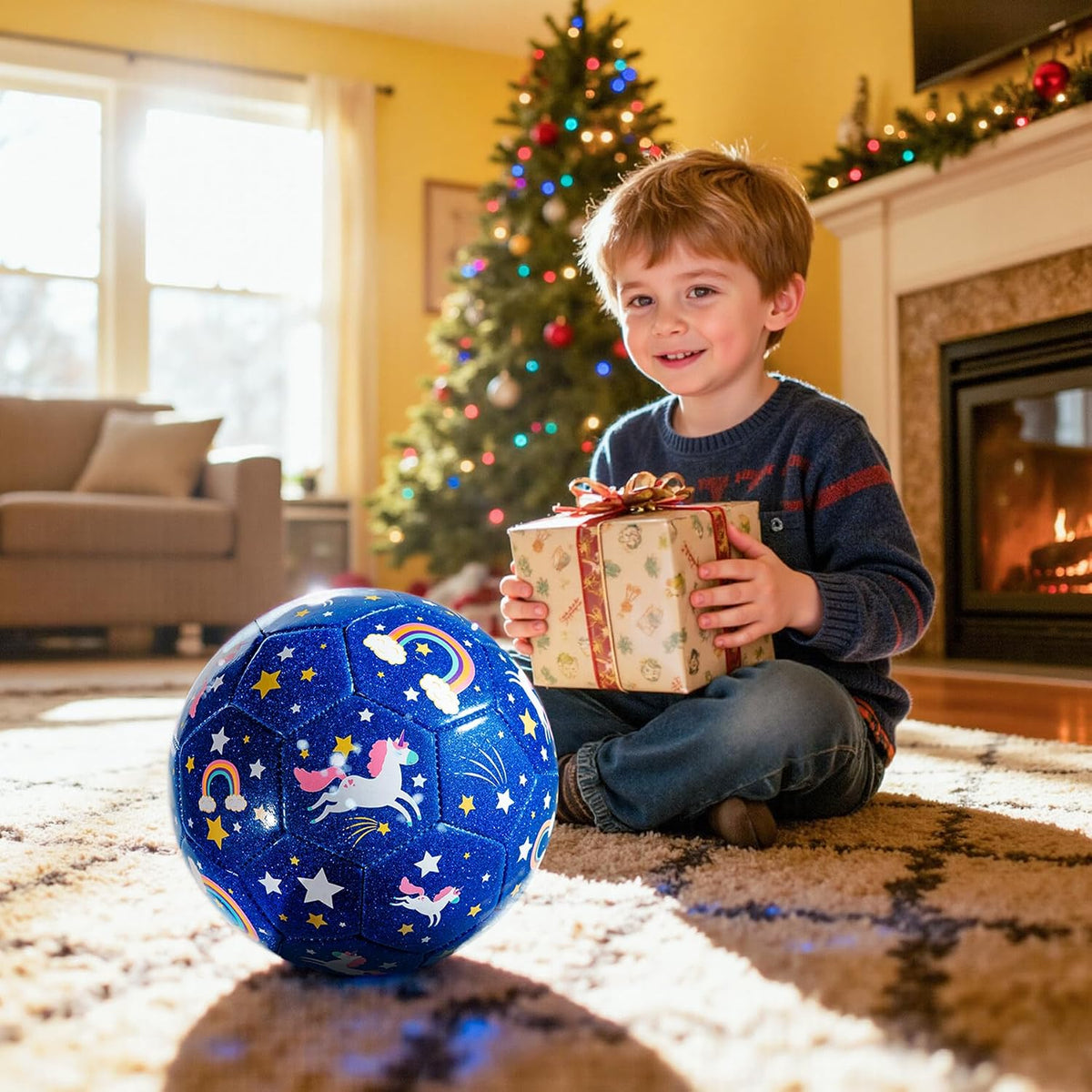 Balón de fútbol U&C Planet tamaño 2, 3, 4 para niños pequeños y jóv...