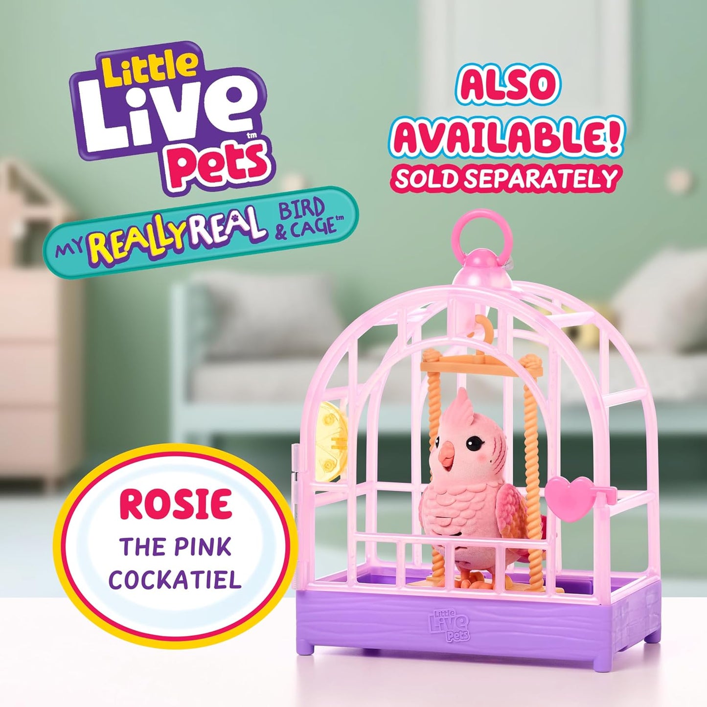 Little Live Pets Mi Pajarito Parlanchín Real y Juguetes con Jaula -...